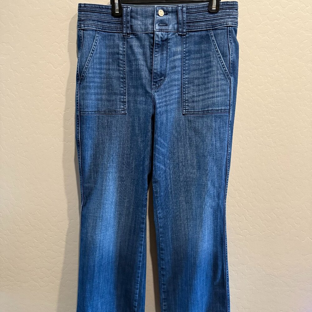 Women's Blue Denim Wide-Leg Pants